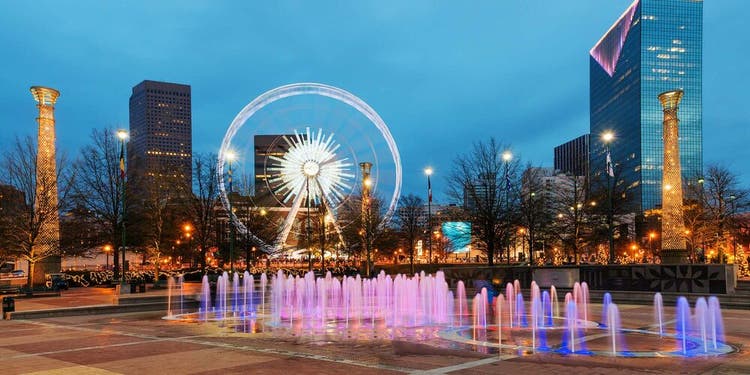Atlanta skyline at night